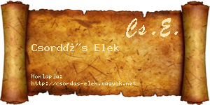 Csordás Elek névjegykártya
