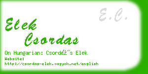 elek csordas business card